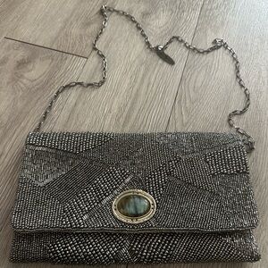 Riverstone Mary Frances Hand Beaded Embroidered Clutch Evening Bag Purse